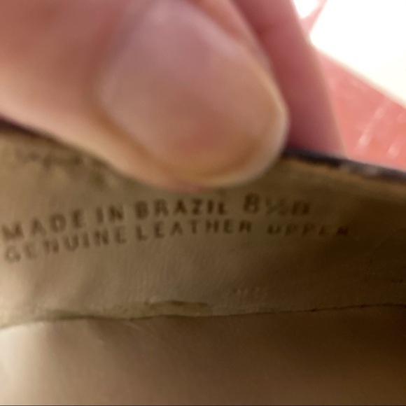 Talbots sz 8.5 gray croc embossed platform heels - Picture 6 of 7